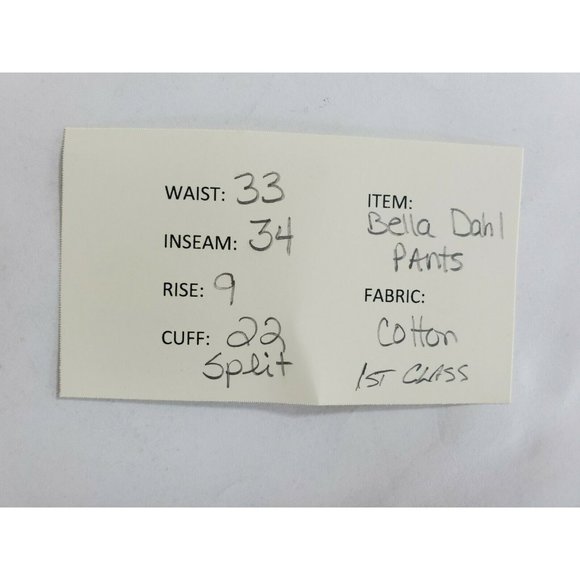 Bella Dahl Wide Split Leg Pants Women's Size 30 Cream with Brown Stitching - Picture 5 of 6